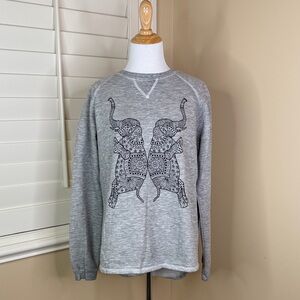Gray Elephant Pattern Women's Sweatshirt